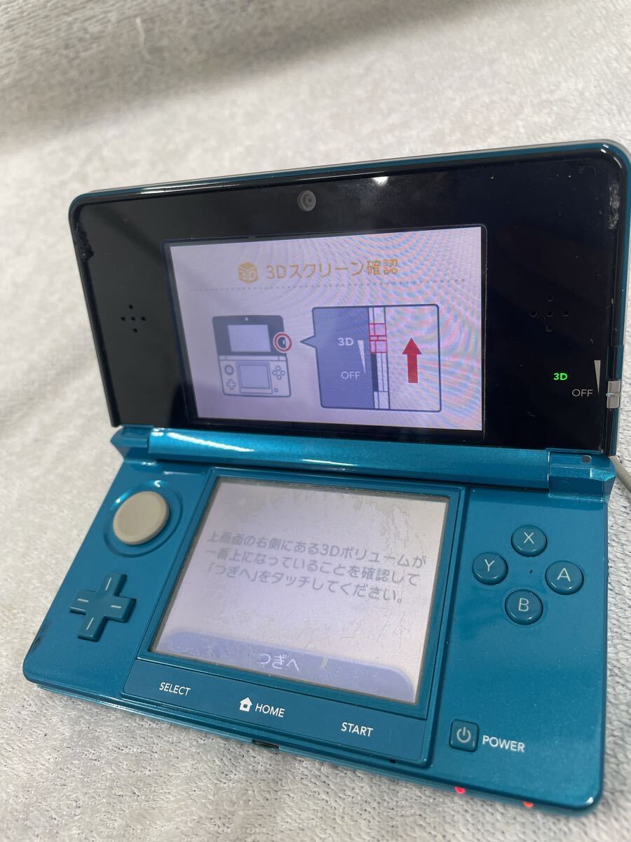 @ Nintendo ニンテンドー3DS CTR-001 アクアブルー　初期化済み