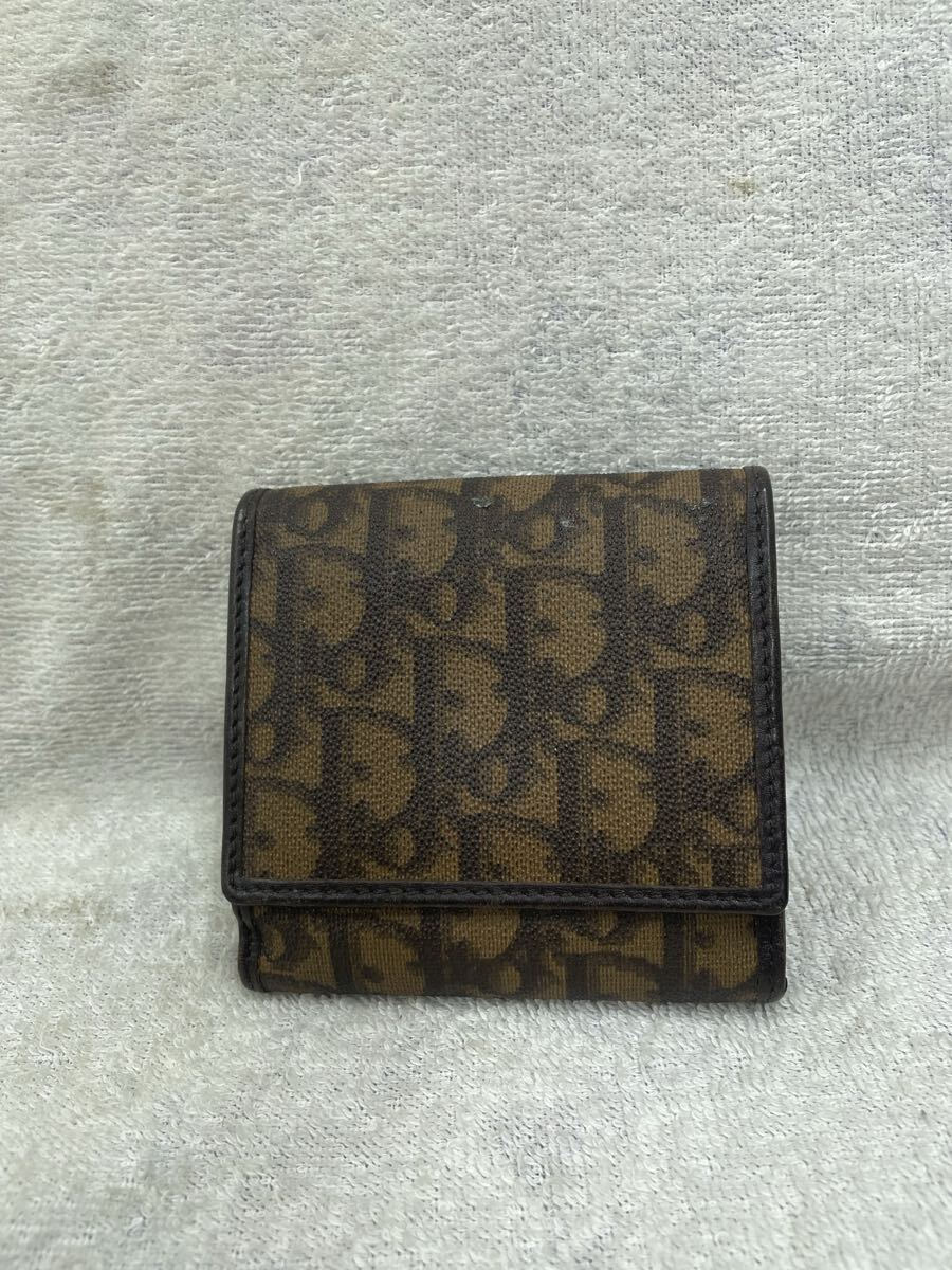 ● Christian Dior トロッター柄 クリスチャンディオール 三つ折り財布