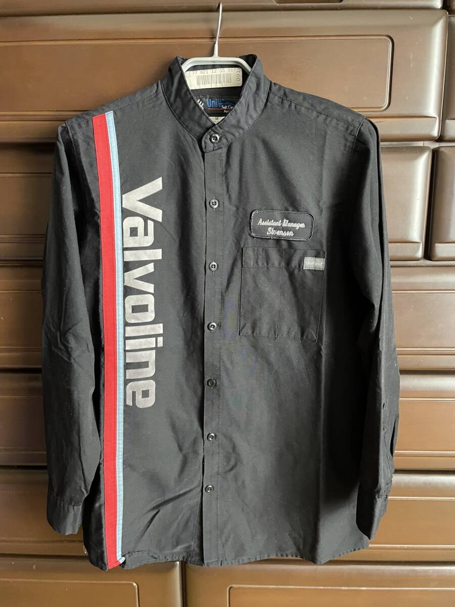 Valvoline　Unifirst　長袖ワークシャツ　バンドカラーリメイク　Mサイズ　メキシコ製