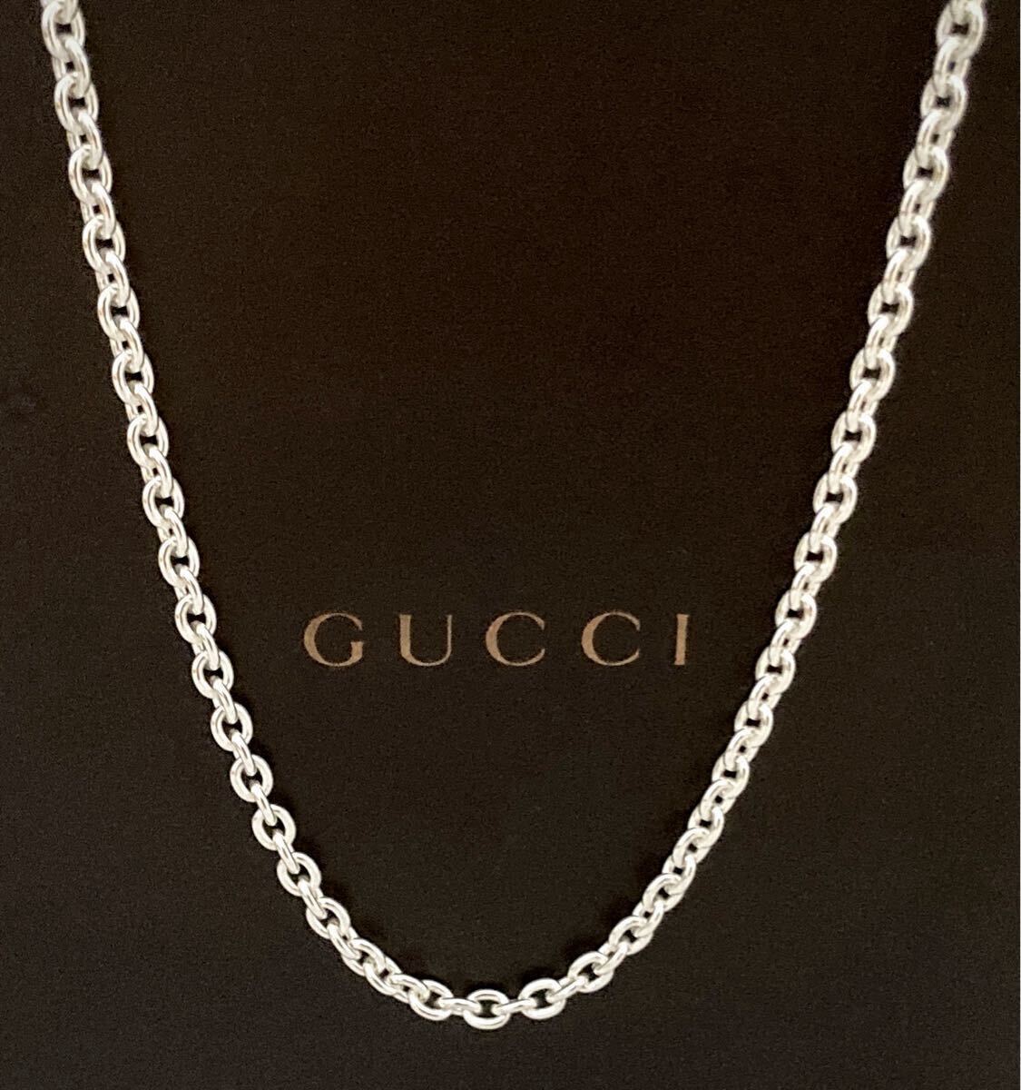 【即決】正規品/美品 GUCCI/グッチ あずきチェーン ネックレス シルバー925/スターリングシルバー(50cm)