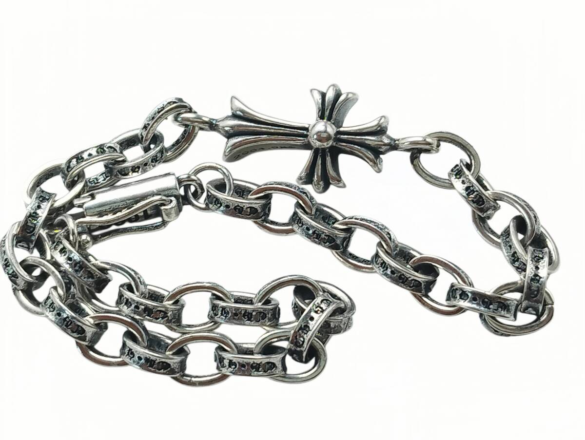 極美品　　中古 　Chrome Hearts クロムハーツ ペーパーチェーンブレスレット CHクロム　長さ約20㎝