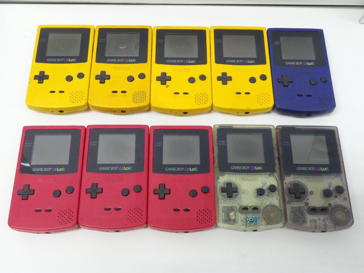 6■/Zこ0740　任天堂 Nintendo GBC　ゲームボーイカラー ジャンク 10台セット CGB-001 動作未確認 保証無