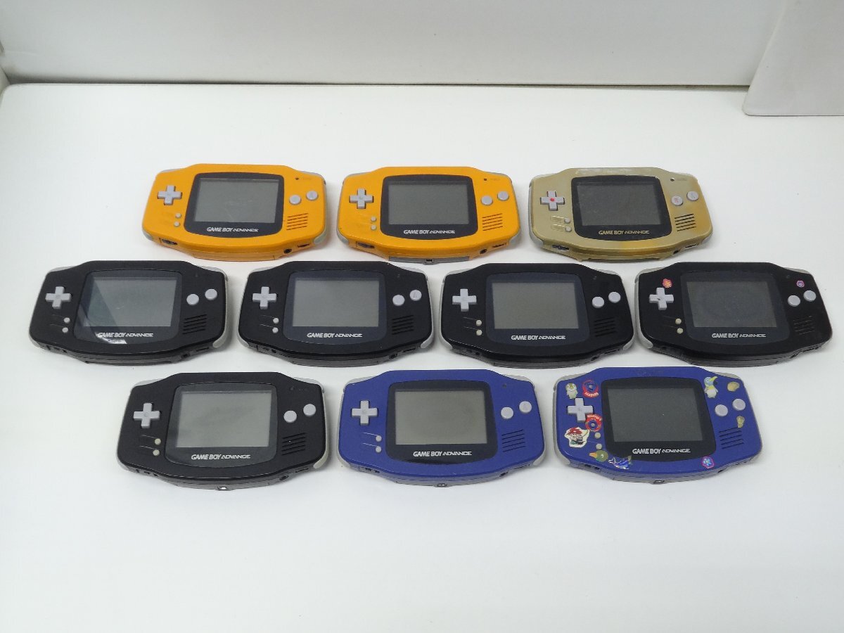 6■/Zこ0742　任天堂 Nintendo GBA ゲームボーイアドバンス 本体 ジャンク 10台セット 動作未確認 AGB-001 保証無 クリア スケルトンカラー