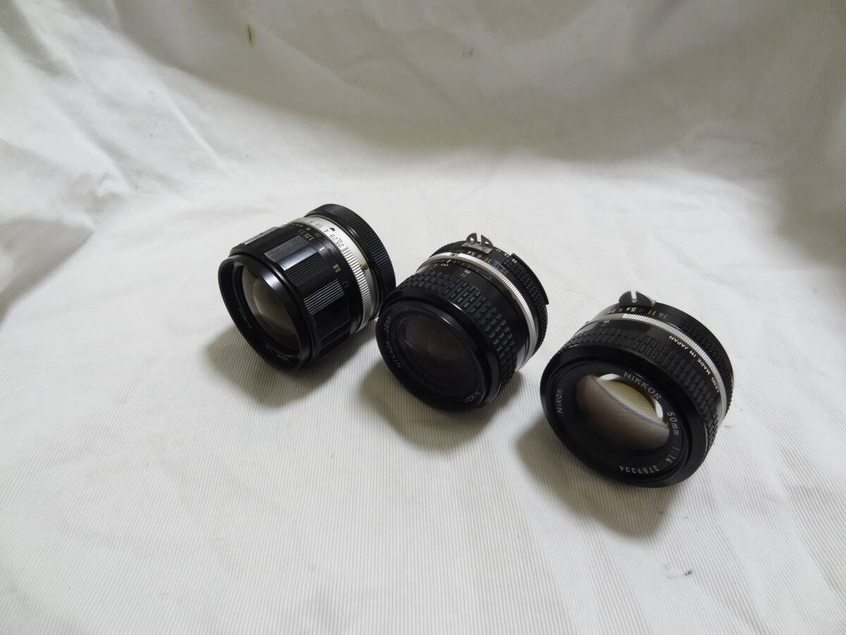 ニコン　フィルム1眼レフカメラ用MFニッコールレンズ他　50mm　28ｍｍ　35mm　動作確認済　マニュアルフォーカス　NIKKOR　Nikon　コムラー