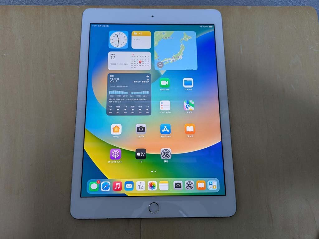 △SIMフリー ドコモ Apple iPad 第5世代 32GB Wi-Fi+Cellular バッテリー89％
