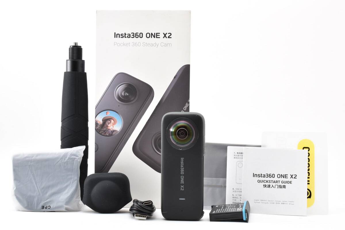 ■ 美品 ■ インスタサンロクマル　Insta360 ONE X2 《 見えない自撮り棒付き 》JA0713#A-456