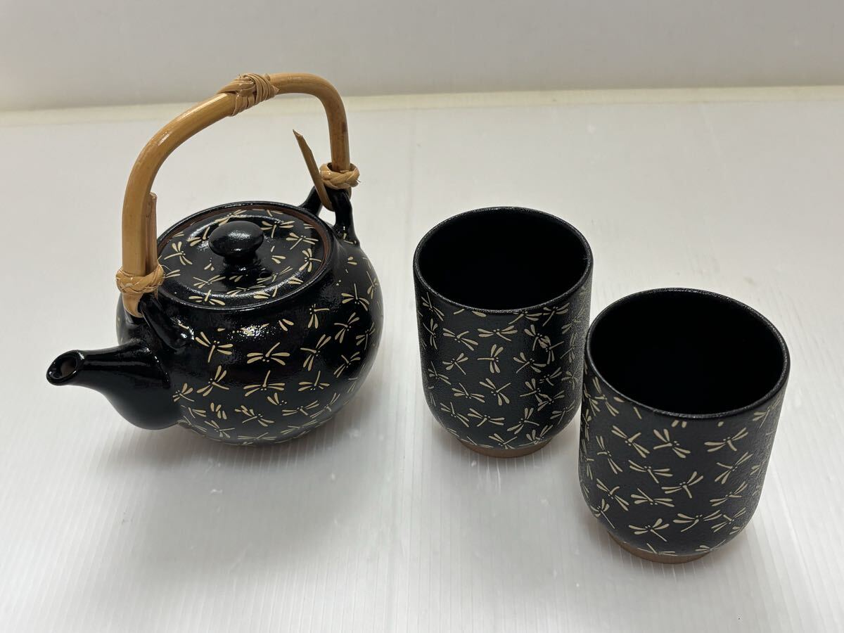 ◆茶器セット◆急須　湯呑み　印伝焼　印伝◆