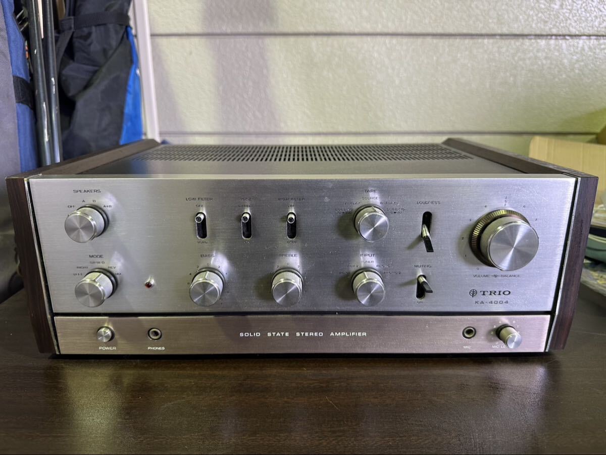 KA507 TRIO KA-4004 プリメインアンプ オーディオ機器 SOLID STATE STEREO AMPLIFIER トリオ通電のみ確認済み