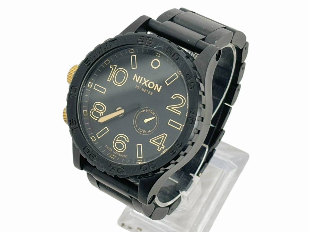 NIXON ニクソン THE 51-30 タイドグラフ マットブラック ゴールド 黒金 フィフティワンサーティ 不動品 デカ厚 メンズ 腕時計 HS260801
