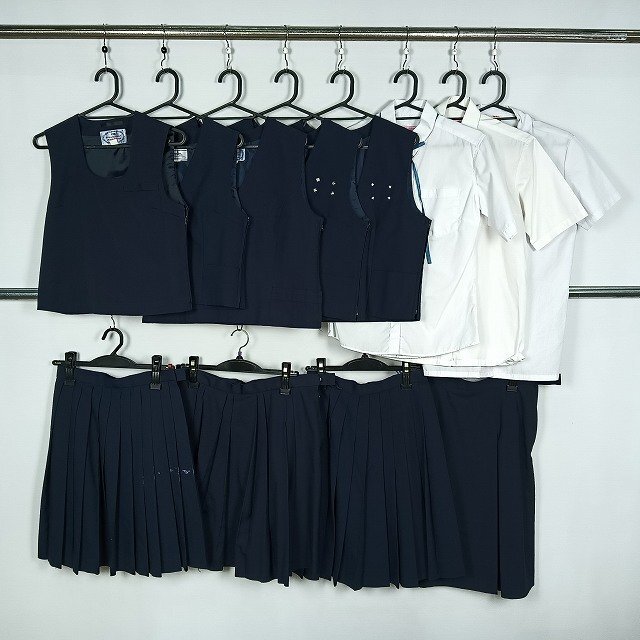 ベスト ブラウス スカート 1円 中古 制服 学生服 セット 詰合わせ 39CS-584 DF