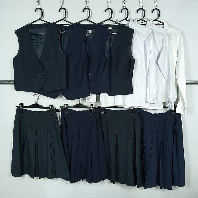 ベスト ブラウス スカート 1円 中古 制服 学生服 セット 詰合わせ 39CS-574 DF