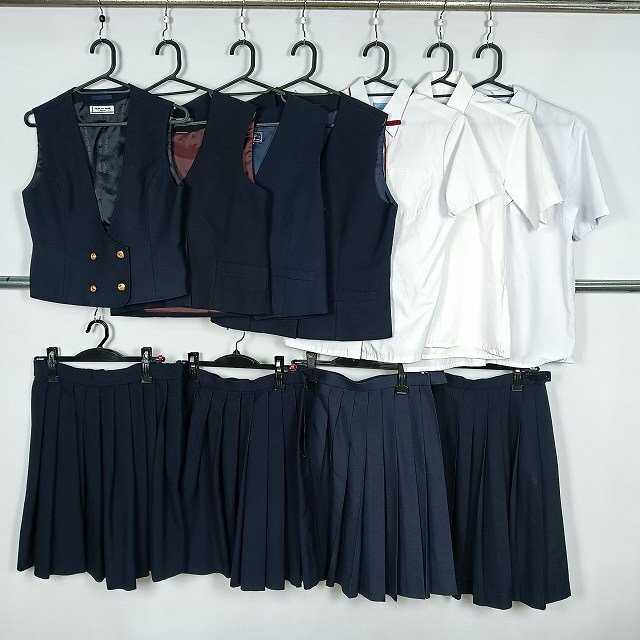 ベスト ブラウス スカート 1円 中古 制服 学生服 セット 詰合わせ 39CS-562 DF