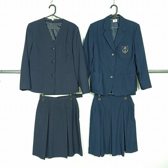 ブレザー イートン スカート 無地 紺 1円 中古 制服 学生服 東京三沢中学 セット 詰合わせ 39CS-490 DF