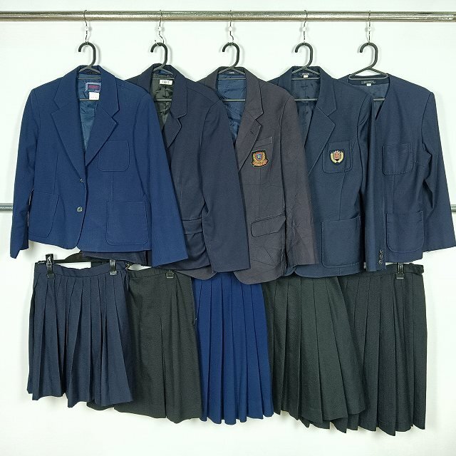 ブレザー イートン スカート 無地 1円 中古 制服 学生服 セット 詰合わせ 39CS-556 DF