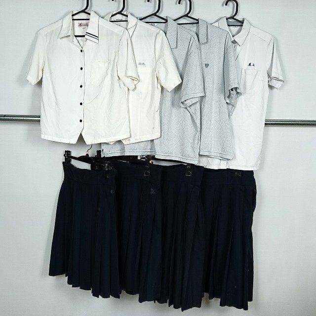 ブラウス スカート ポロシャツ 1円 中古 制服 学生服 熊本工業高校 熊本湧心館高校 熊本文徳学園文徳中学高校 セット 詰合わせ 39CS-535 DF