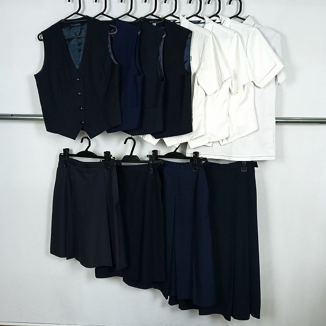 ベスト ブラウス スカート ポロシャツ 1円 中古 制服 学生服 兵庫網干高校 大分東陽中学 セット 詰合わせ 39CS-544 DF