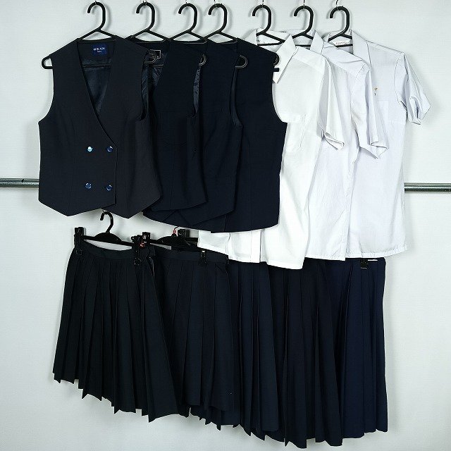 ベスト ブラウス スカート 1円 中古 制服 学生服 大阪東淀川高校 大分鶴崎中学 埼玉戸田東中学 宮崎本庄中学 セット 詰合わせ 39CS-538 DF