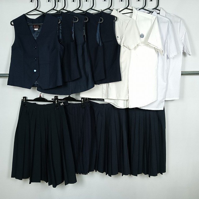 ベスト ブラウス スカート 吊りスカート 1円 中古 制服 学生服 熊本八代南高校 熊本工業高校 宮崎赤江中学 セット 詰合わせ 39CS-611 DF