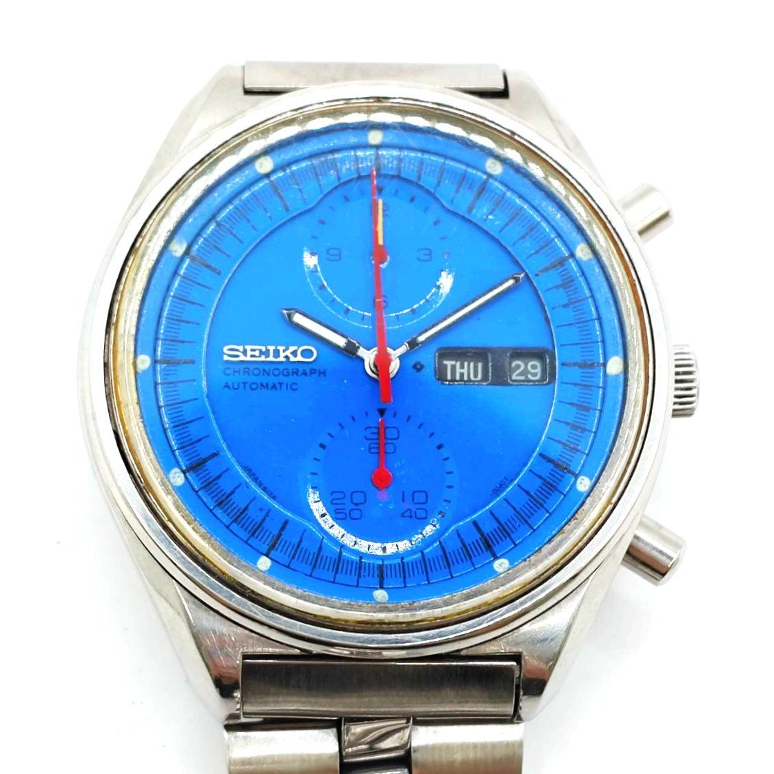 【C1942-1107】SEIKO(セイコー)5 SPORTS Speed Timer 6138-8010 Blue Monaco ホーリーグレイル ※動作確認済・ジャンク品・裏蓋交換品※