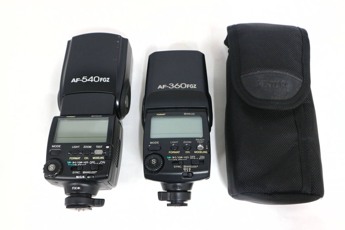 【動作確認済み】PENTAX ペンタックス AF-540FGZ / AF-360FGZ ストロボ フラッシュ 2点まとめ 現状品 Y472