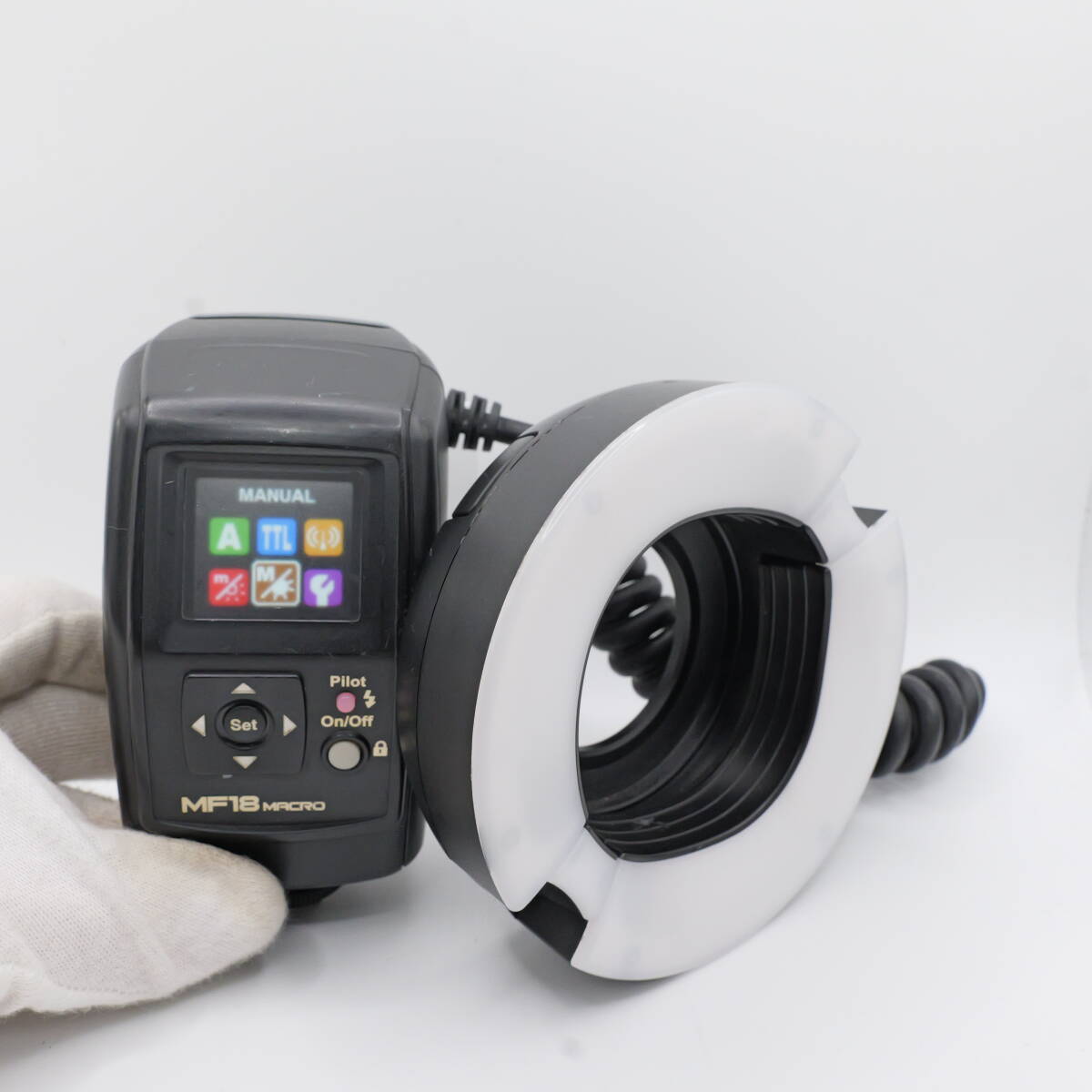 【かめら屋】良品 Nissin MF18 MACRO FLASH for Nikon　ニコン用 通電 通電 ボタン動作確認 #y060