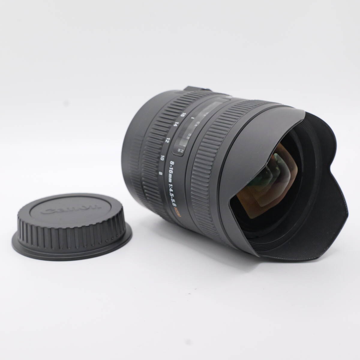 【かめら屋】良品 SIGMA シグマ 8-16mm F4.5-5.6 DC HSM for CANON 　キヤノンEFマウント用 魚眼レンズ AF動作品 Y064