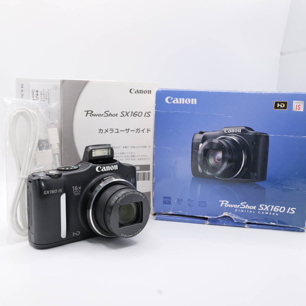 【かめら屋】美品 Canon キャノン PowerShot SX160 IS 単三電池起動 動作確認済 y077