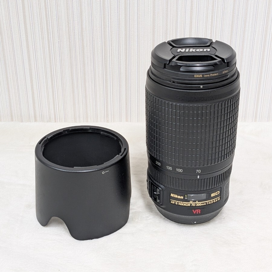 【美品/動作OK】Nikon AF-S NIKKOR 70-300mm f/4.5-5.6G ED VR（レンズフード・EXUS保護フィルター付）