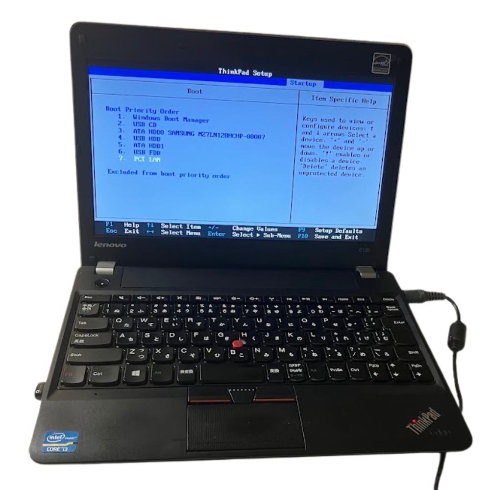 【1円スタート】Lenovo（レノボ）モバイルノートパソコン 本体 ThinkPad Edge E130 11.6型の小型 軽量 インテル Core i3