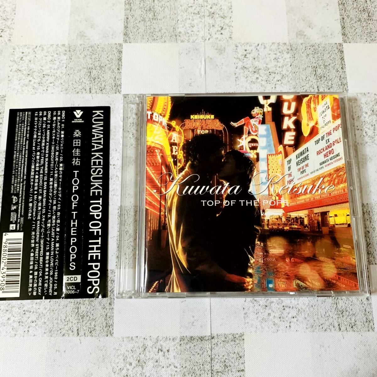 A089 / 帯付 2枚組CD 桑田佳祐 TOP OF THE POPS ベスト 波乗りジョニー 白い恋人達 悲しい気持ち VICL-61006～7