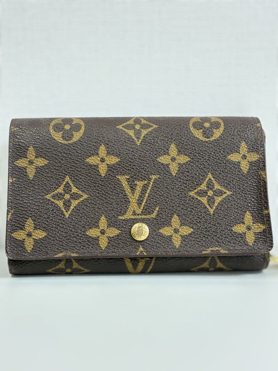 1円スタート LOUIS VUITTON ルイヴィトン モノグラム ポルトモネ・ビエ・トレゾール 二つ折り財布 M61730