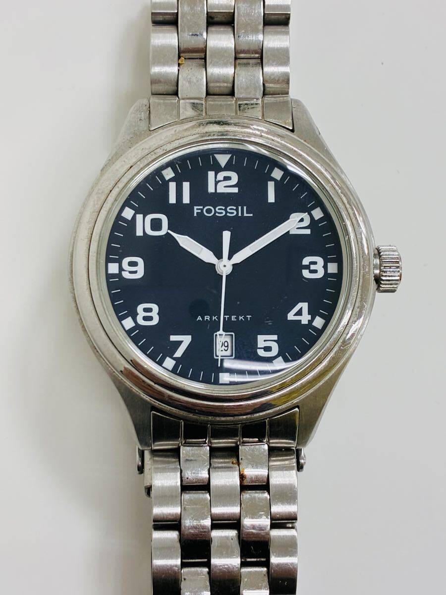 1円スタート FOSSIL フォッシル ARKTEKT アークテクト メンズ腕時計 デイト