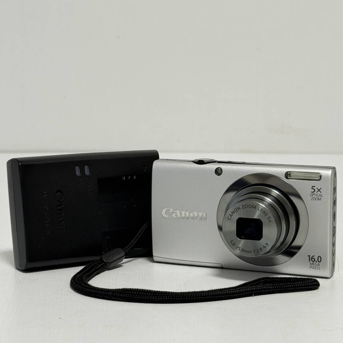 動作品 簡易クリーニング済 Canon キャノン PowerShot A2300 PC1732 シルバー デジカメ コンパクトデジタルカメラ 充電器付 FT1568