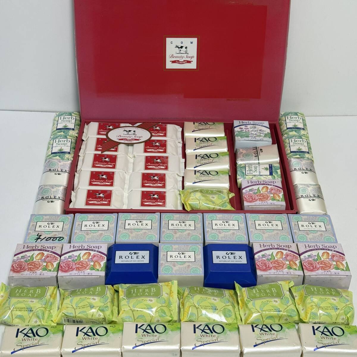 未使用品 超大量 石けん 石鹸 ボディソープ ハンドソープ まとめ 牛乳石鹸 赤 ROLEX HerdSoap ハーブソープ 花王 KAO WhiteSpecial FT1571