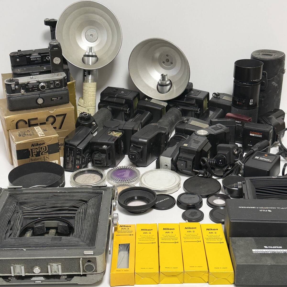 超大量 カメラ用品 まとめ レンズキャップ レンズカバー レンズ フラッシュ 等 FUJI MINOLTA Nikon Kenko CONTAX OLYMPUS MARUMI 等 FT1583