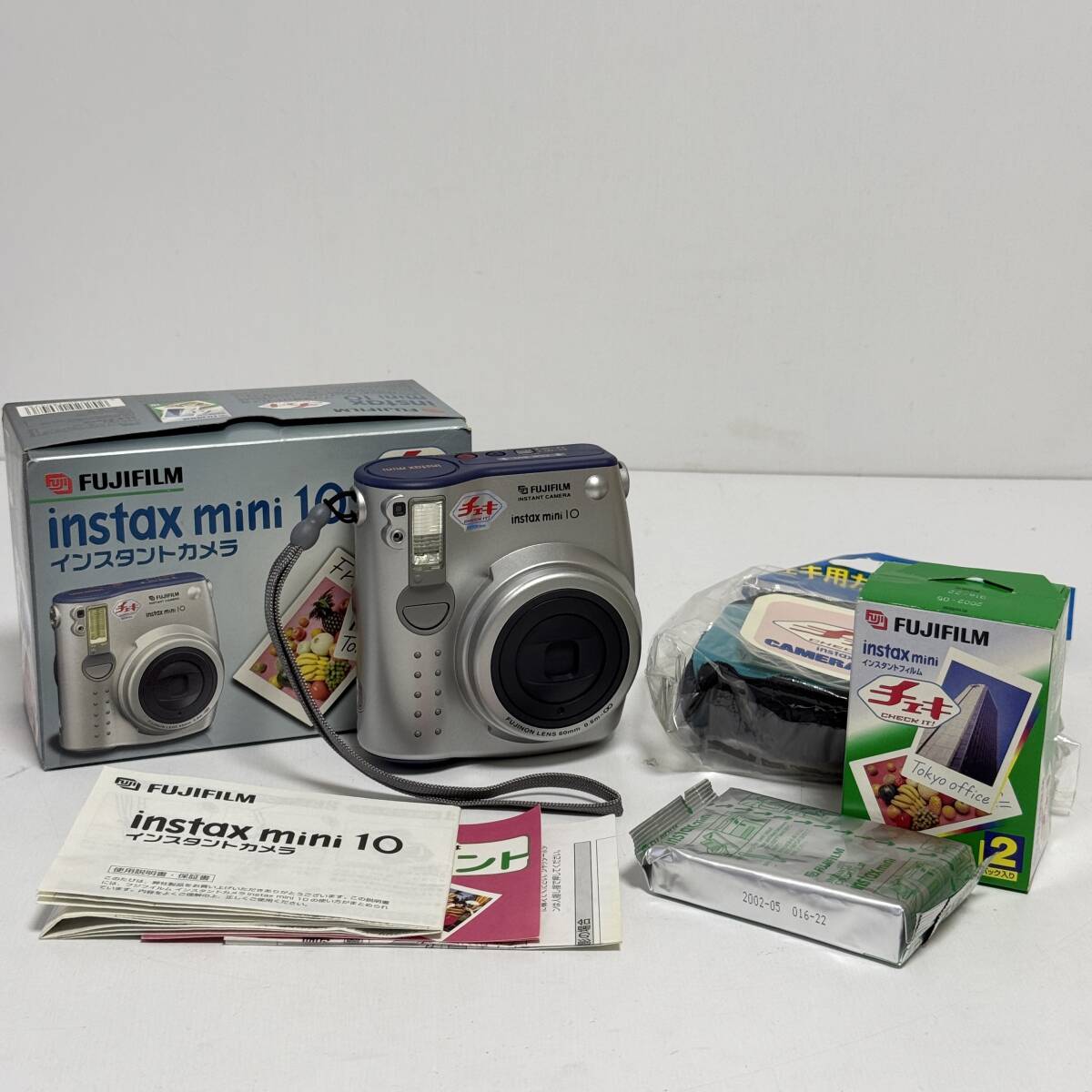 簡易クリーニング済 FUJIFILM フジフィルム instax mini 10 箱 説明書 ケース フィルム 付 チェキ インスタントカメラ FT1586