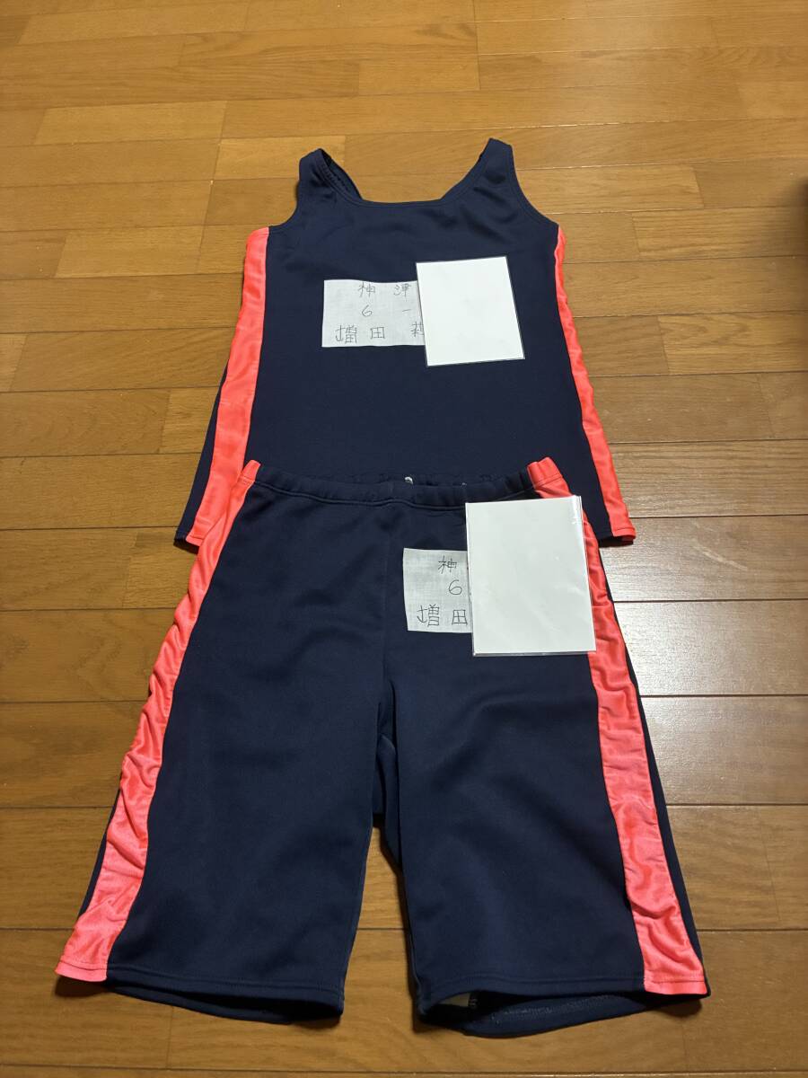 (M-105) 和信 女児 紺色 競泳水着 (L) サイズ 170センチ セパレート水着