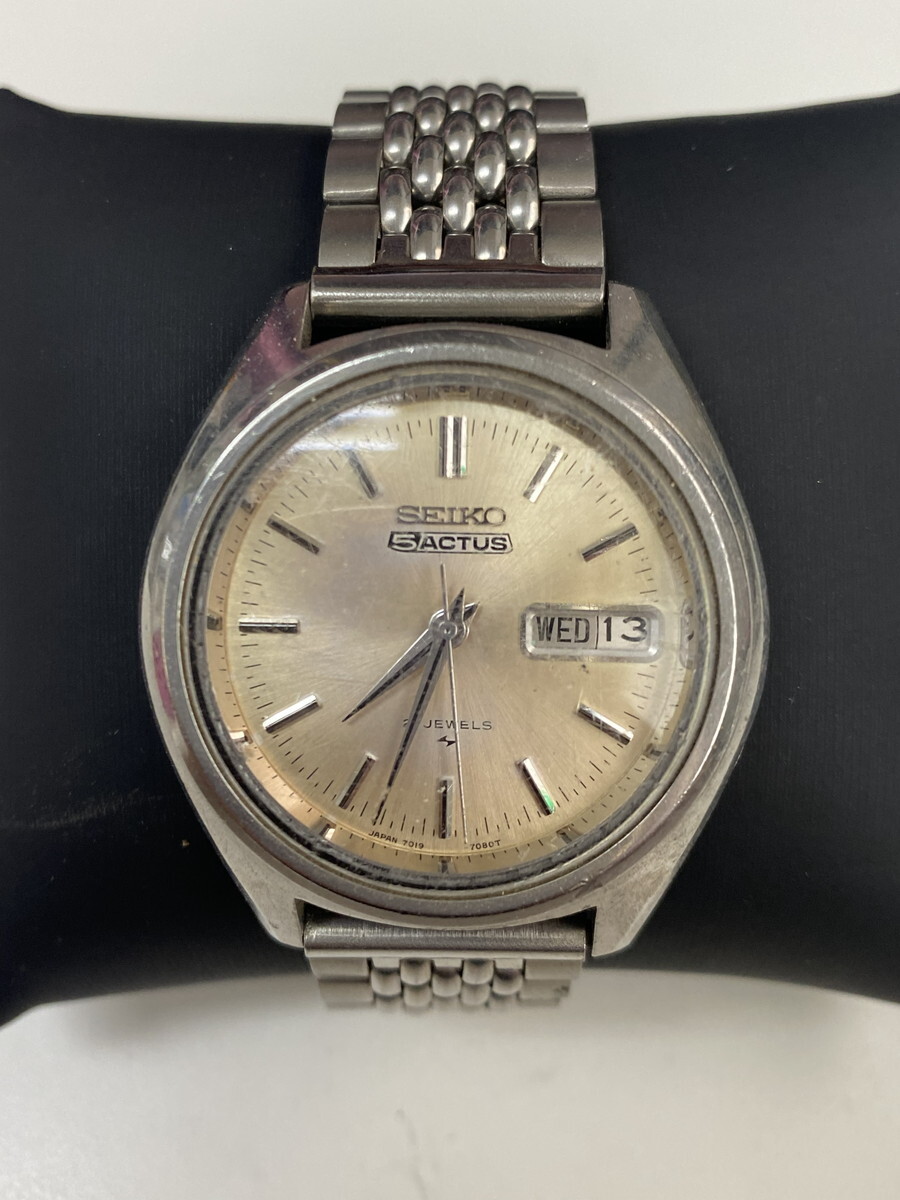 【６２９】セイコー SEIKO アクタス ACTUS 21石 自動巻き 3針 デイデイト 7019-7060 男性用 メンズ 腕時計 中古品