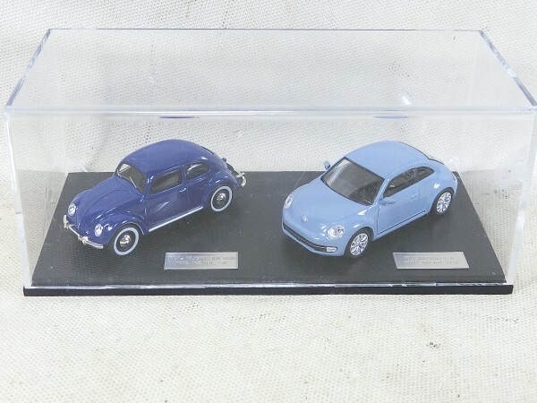 §ミニカー　日本郵便　フォルクスワーゲン Type 1 ・65周年記念フレーム切手セット（ミニカーのみ）　1/64　ビートル　京商