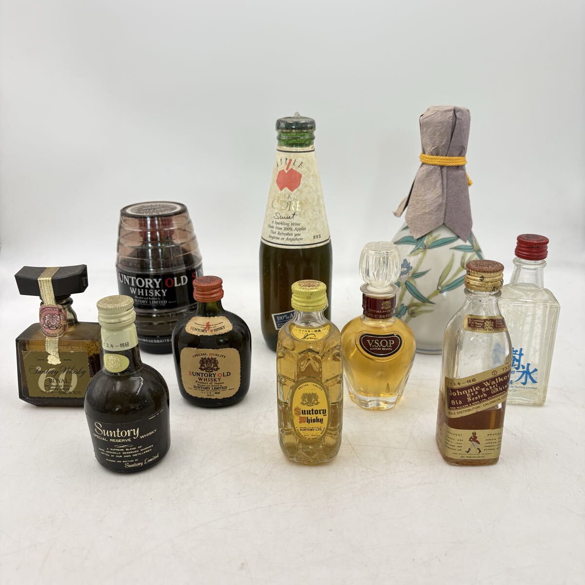 01 3【希少】サントリー ウイスキー 等 古酒 ミニボトル 10本セット まとめ売り お酒 SUNTORY ミニチュアボトル