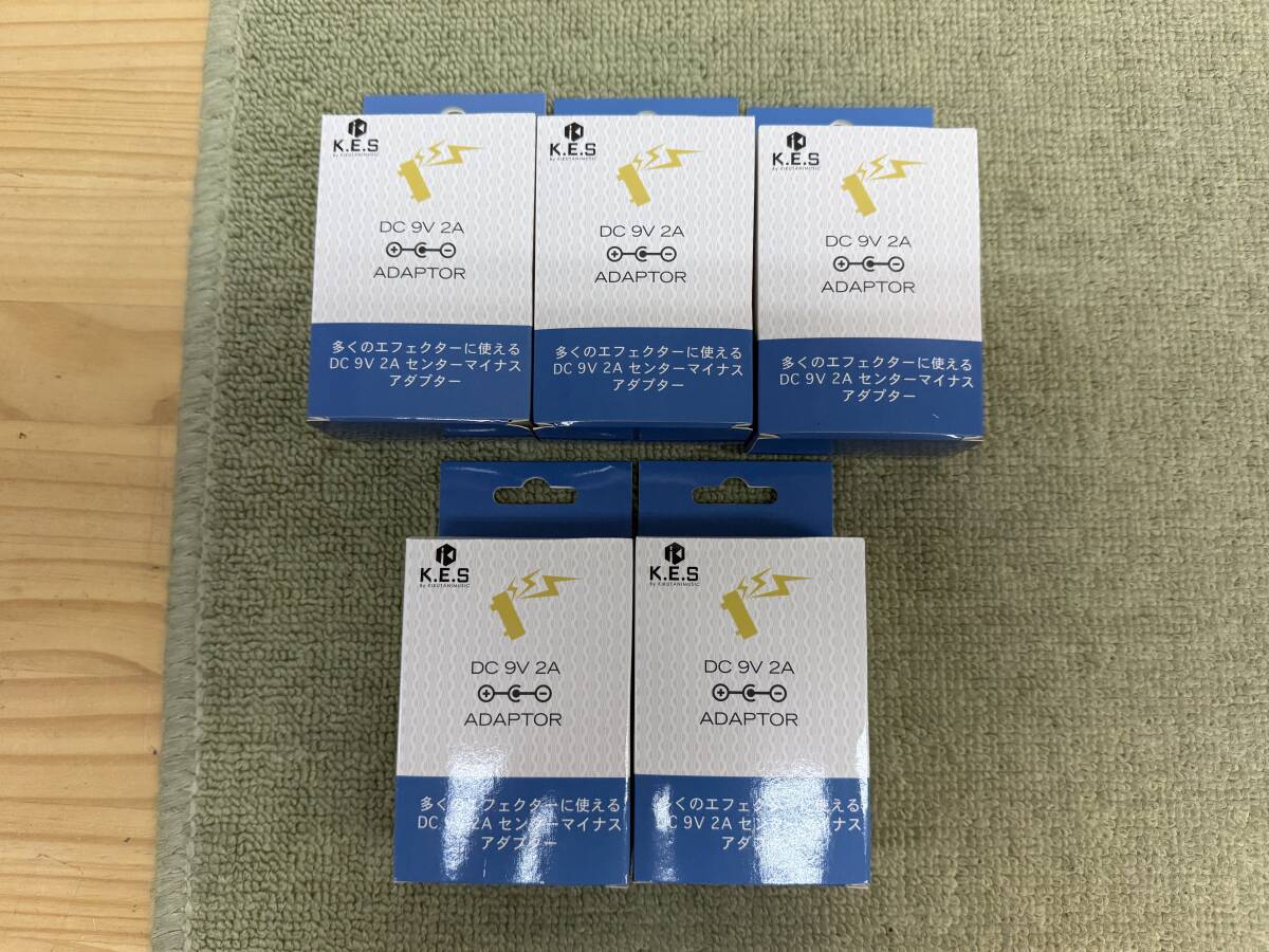 157-T39) 未使用品 K.E.S KACA-1 AC/DCアダプター DC 9V 2A センターマイナスアダプター エフェクター 電源アダプター 5点セット