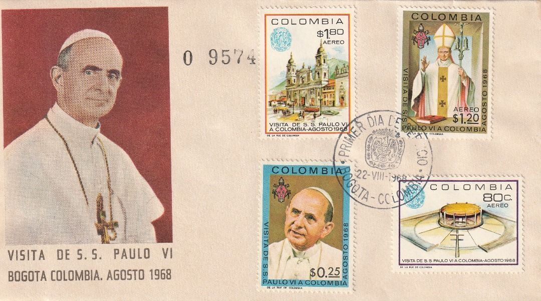 （コロンビア）1968年ローマ法王4種完ＦＤＣ