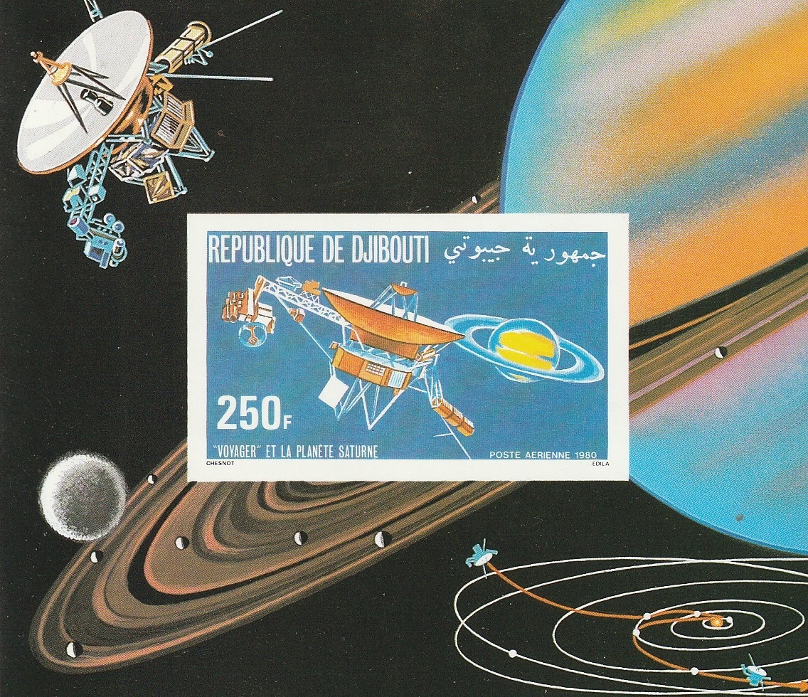 （ジブチ）1980年宇宙船無目打ち小型シート、マイケルカタログ評価25ユーロ