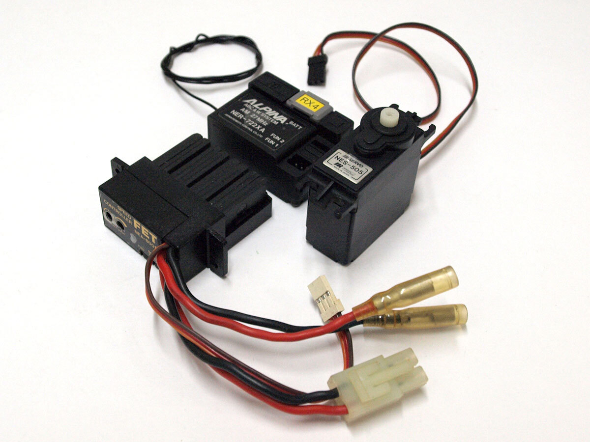 【M2101】JR PROPO FETアンプ NEA-800B・受信機 NER-722XA・サーボ NES-505 セット 中古品（ALPINA 日本遠隔制御 ESC RC 当時物 希少）