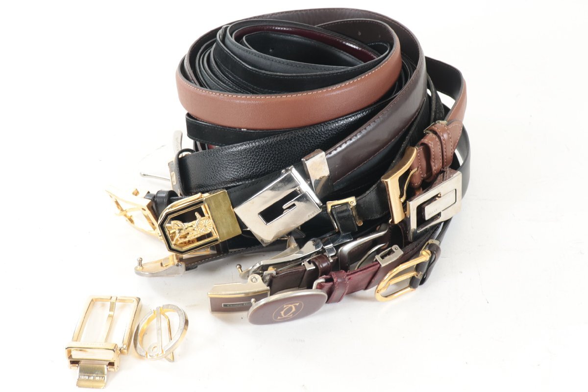 【21点】 dunhill/Dior/BURBERRY 等 ノーブランド含 ベルト バックル のみ含む サスペンダー ファッション 服飾 小物 まとめ売り 2643-MO