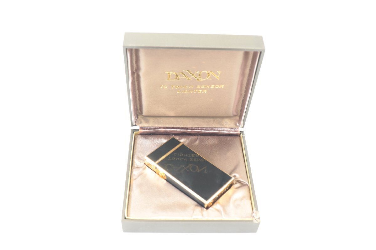 DAXON ダクソン ライター ガスライター ブラック ゴールドカラー タッチセンサー式 喫煙具 喫煙グッズ ジャンク 2608-NN