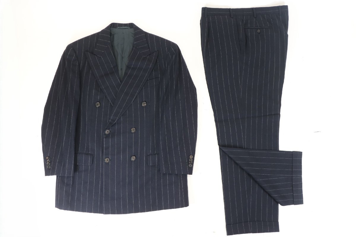 Belvest ベルベスト ジャケット スラックス スーツ 背広 ウール92％ カシミヤ8％ ネイビー 系 サイズ 50 紳士 メンズ 2637-SK