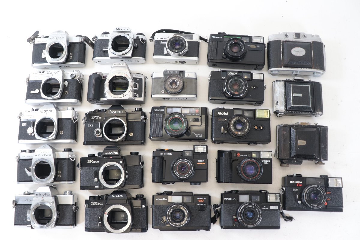 【24点】Canon PENTAX RICOH MINOLTA KONICA 等 フィルムカメラ 一眼レフ ボディ まとめ売り 2753-SS