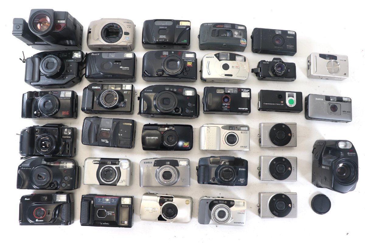 【33点】Canon OLYMPUS RICOH Konica PENTAX MINOLTA 等 コンパクトカメラ フィルムカメラ まとめ売り 2754-SS