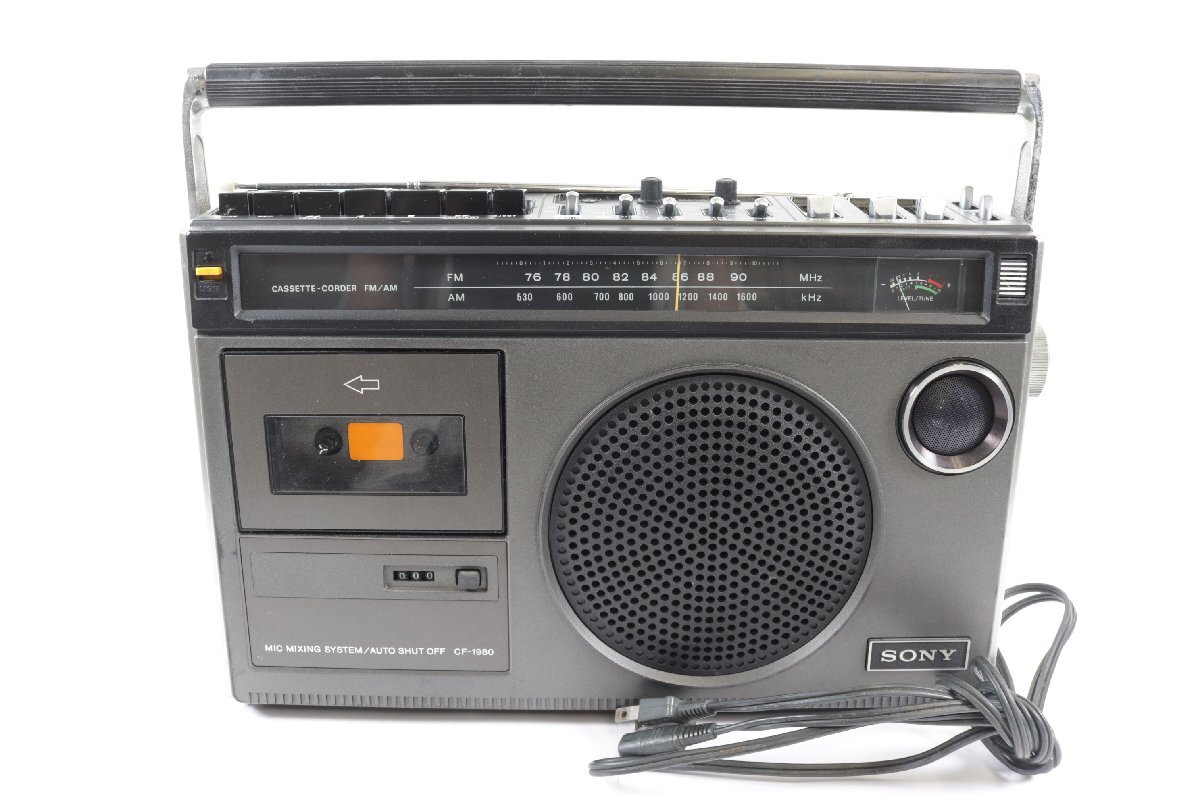SONY ソニー CF-1980 CASSETTE-CORDER 2BANDS モノラルカセットコーダー ラジカセ オーディオ機器 動作未確認 2799-SS